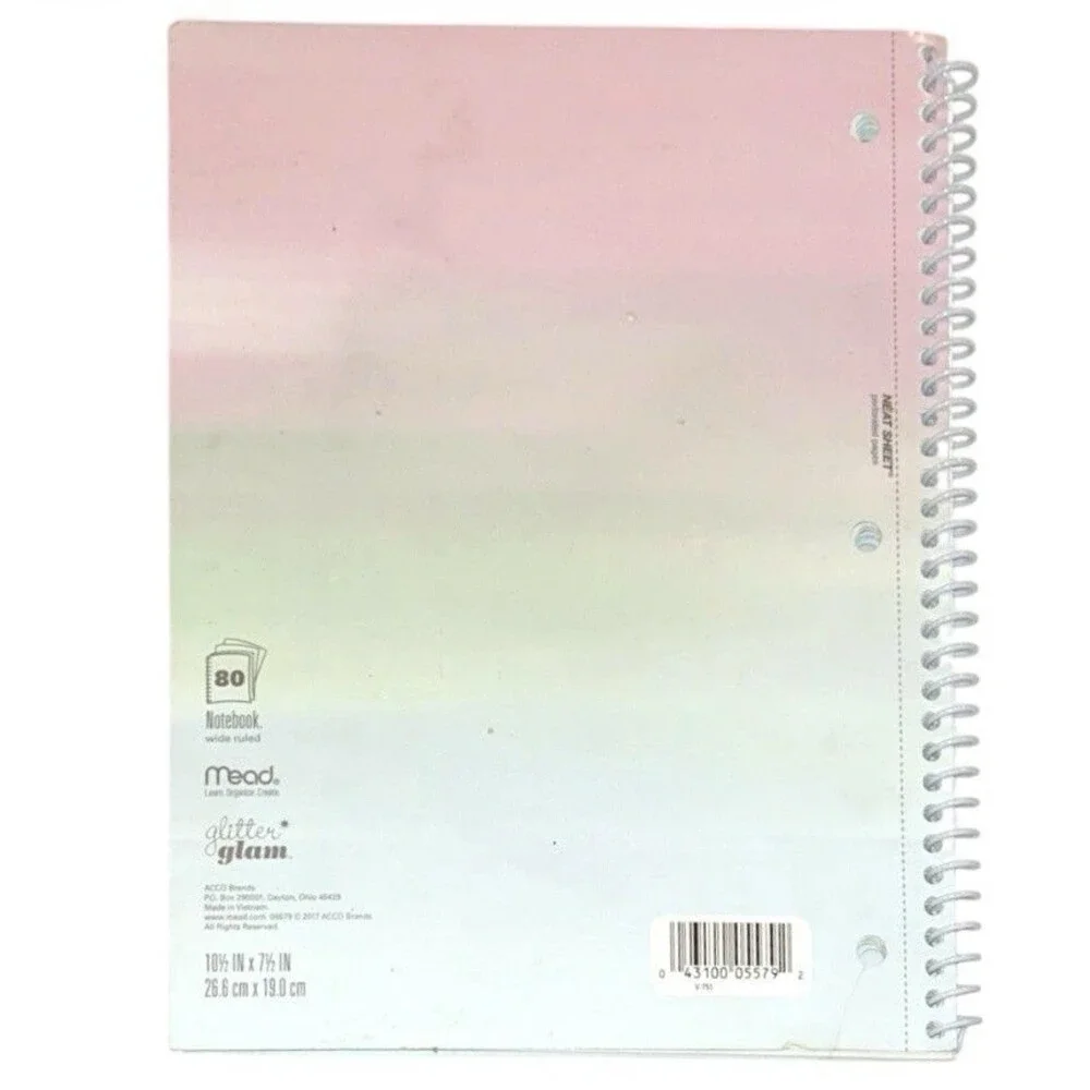 3x Mead and Gartner Studios Wide Ruled Spiral Notebooks 80-70 Sheets Each